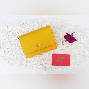 [RARE] NEW Vintage Deadstock Kenzo Jungle Mustard Yellow Leather Designer Wallet